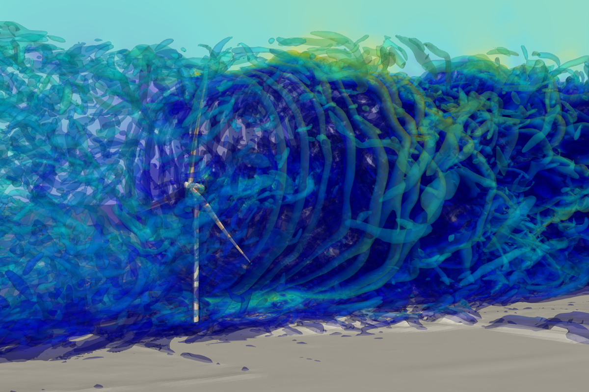 Turbulence upstream and downstream of the wind turbine